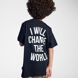Empowering Kids' black T-Shirt by euro brand, Sometime Soon UNISEX